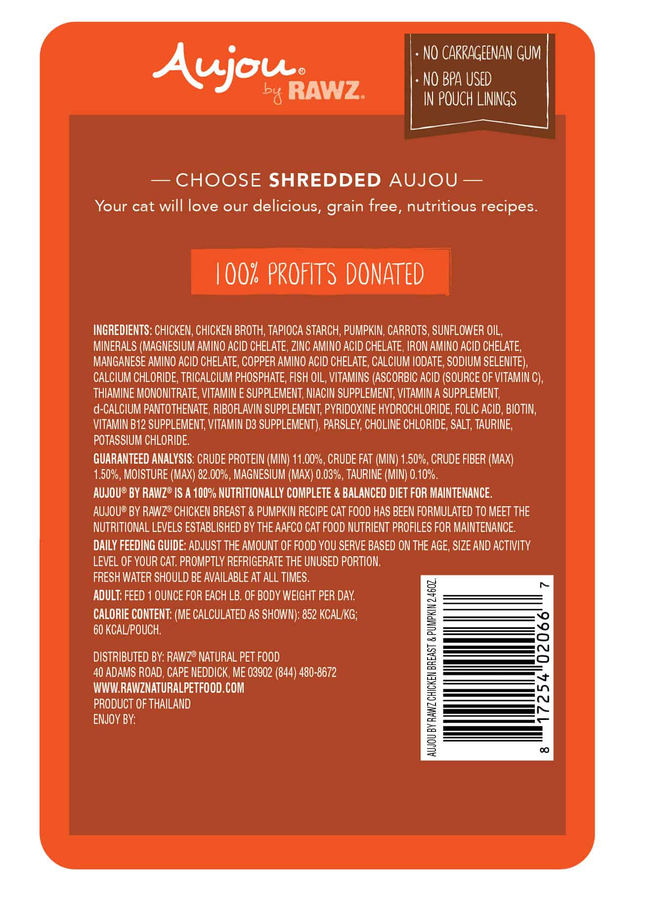 RAWZ AUJOU CHICKEN PUMPKIN