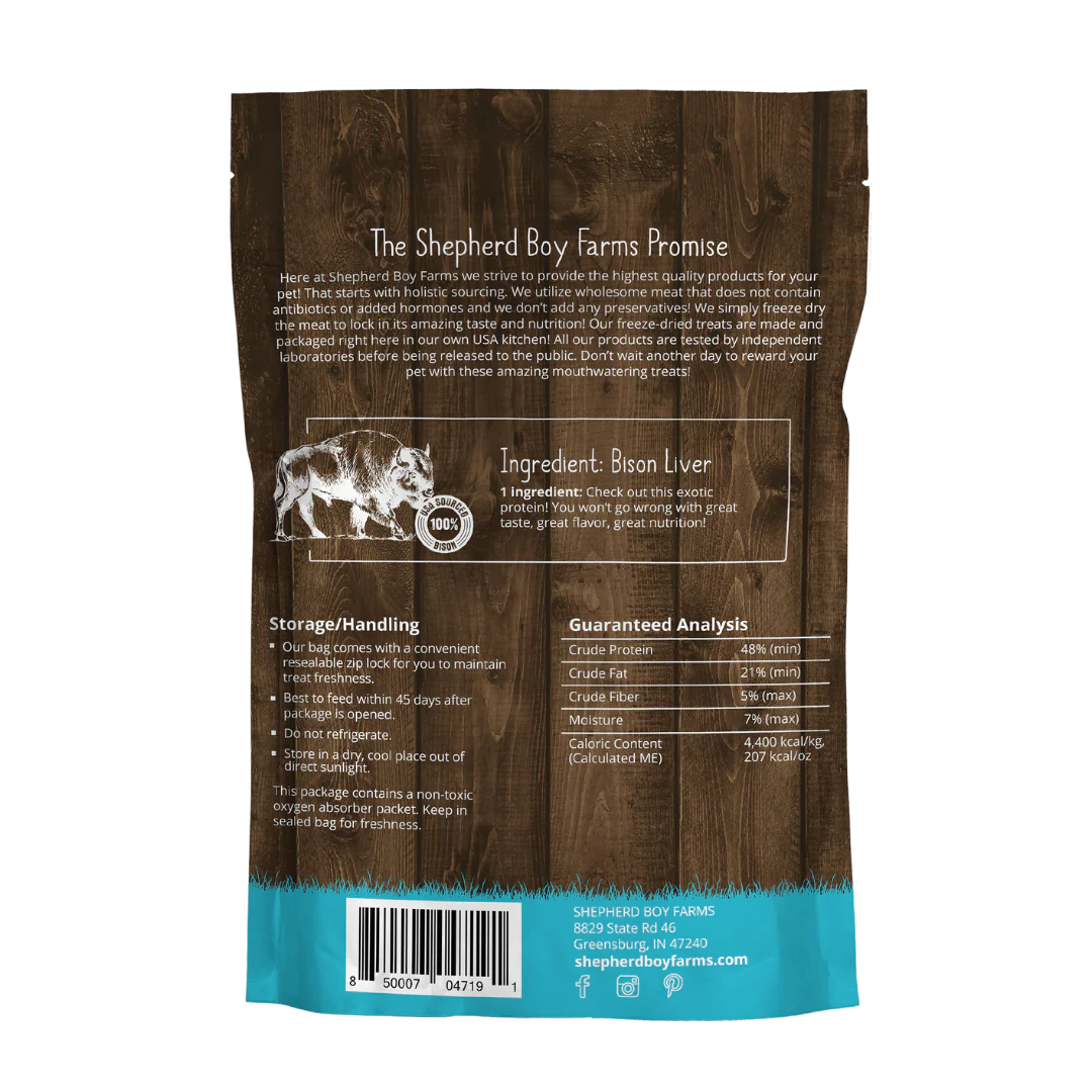 SHEPHERD BOY FARMS FREEZE DRIED BISON LIVER