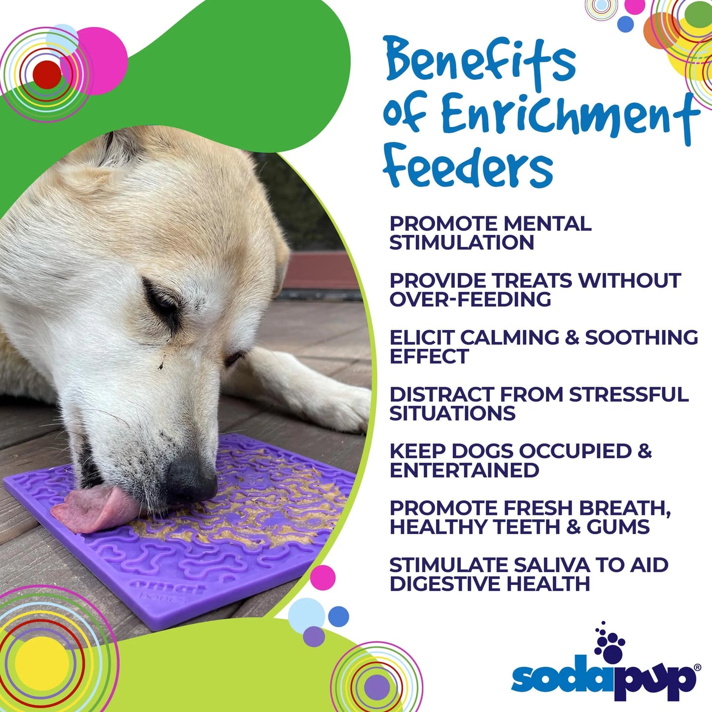 SODAPUP BONES DESIGN EMAT ENRICHMENT LICK MAT