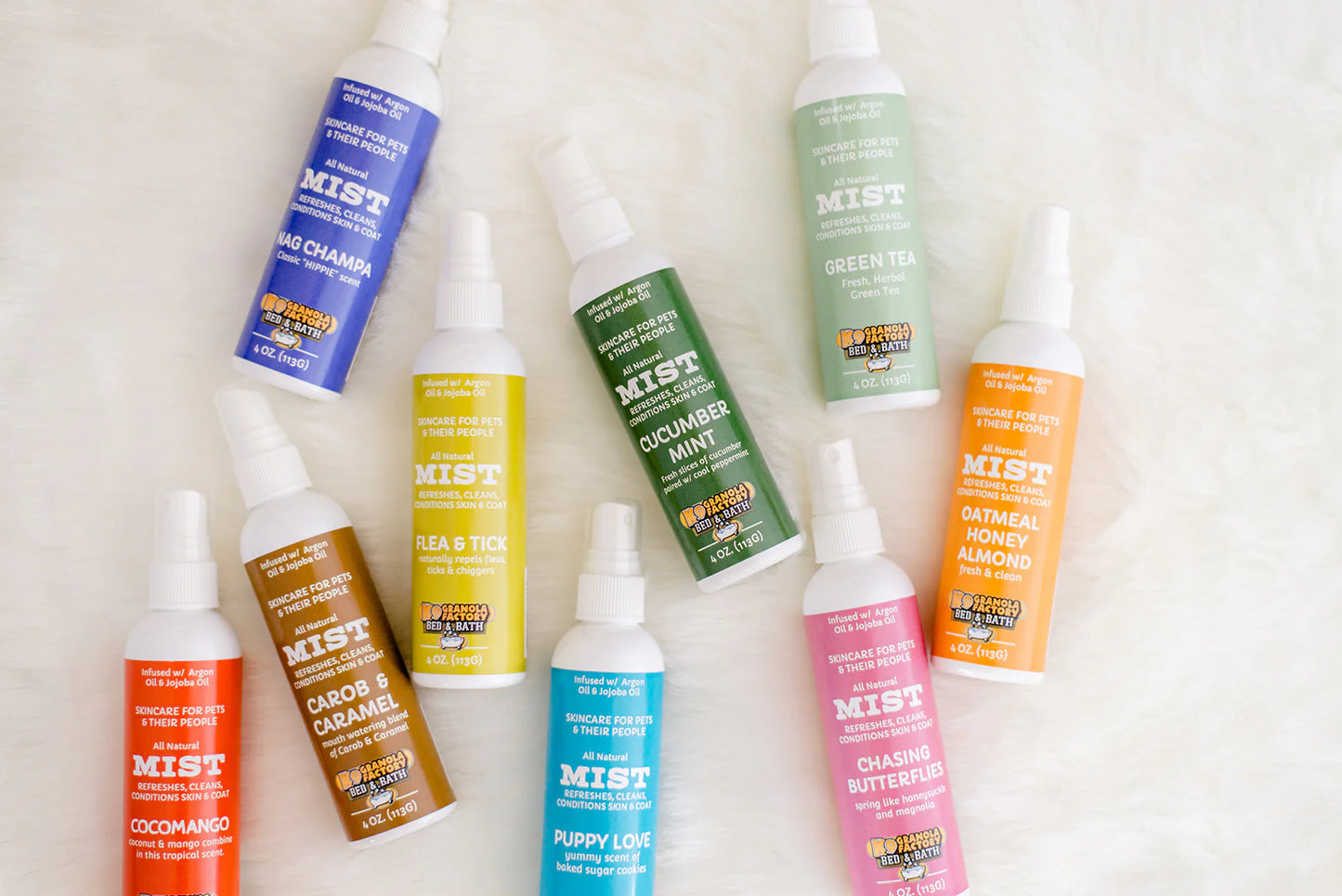 K9 GRANOLA BED & BATH COLLECTION, BODY MISTS FOR DOGS - GREEN TEA