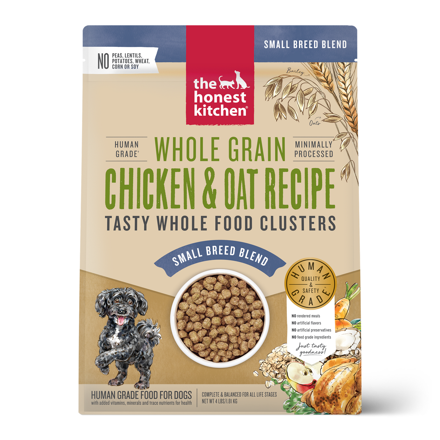 THE HONEST KITCHEN WHOLE GRAIN CHICKEN CLUSTERS-SMALL BREED (4.2 lbs)