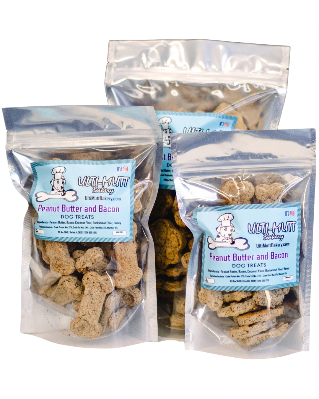 ULTI-MUTT BAKERY PEANUT BUTTER BACON DOG TREATS