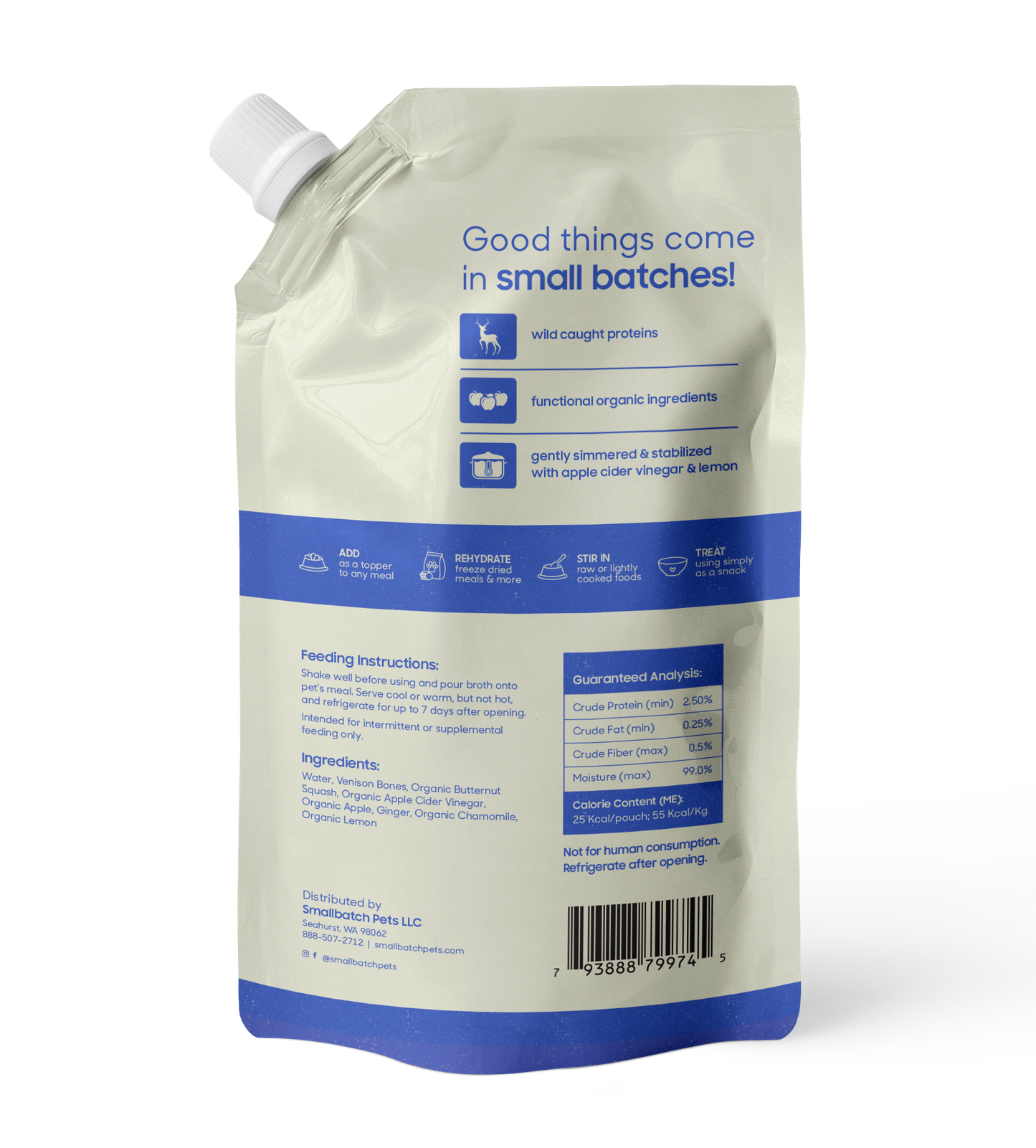 SMALL BATCH PETS WILD HARVESTED VENISON BONEBROTH