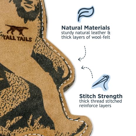 TALL TAILS BIG JUNIOR NATURAL LEATHER DOG TOY: SASQUATCH