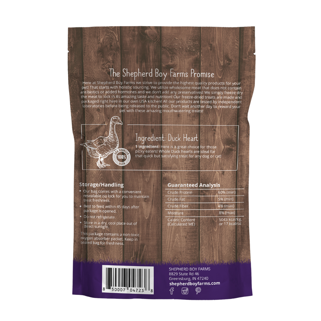 SHEPHERD BOY FARMS FREEZE DRIED DUCK HEART