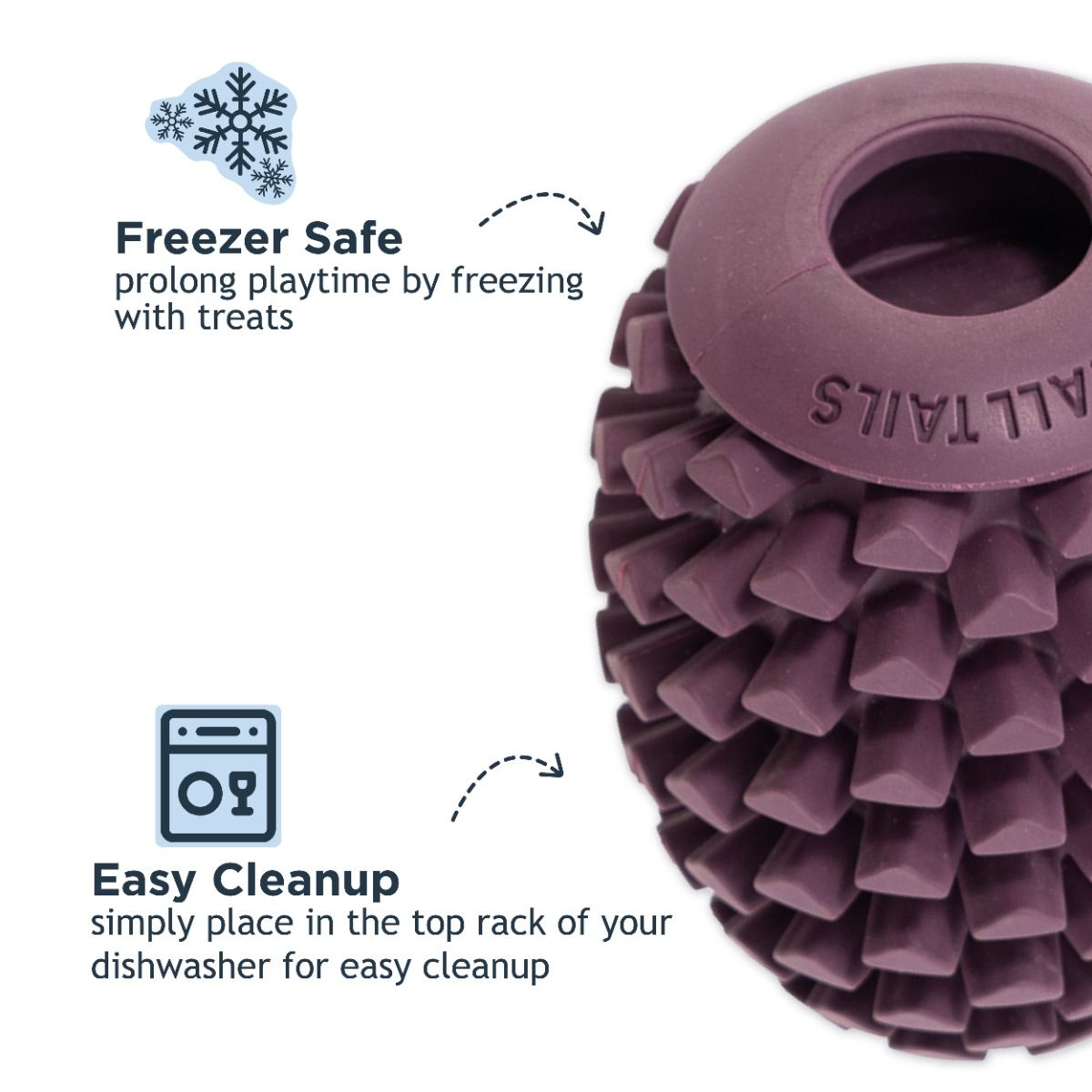 TALL TAILS NATURAL RUBBER PINECONE REWARD DOG TOY