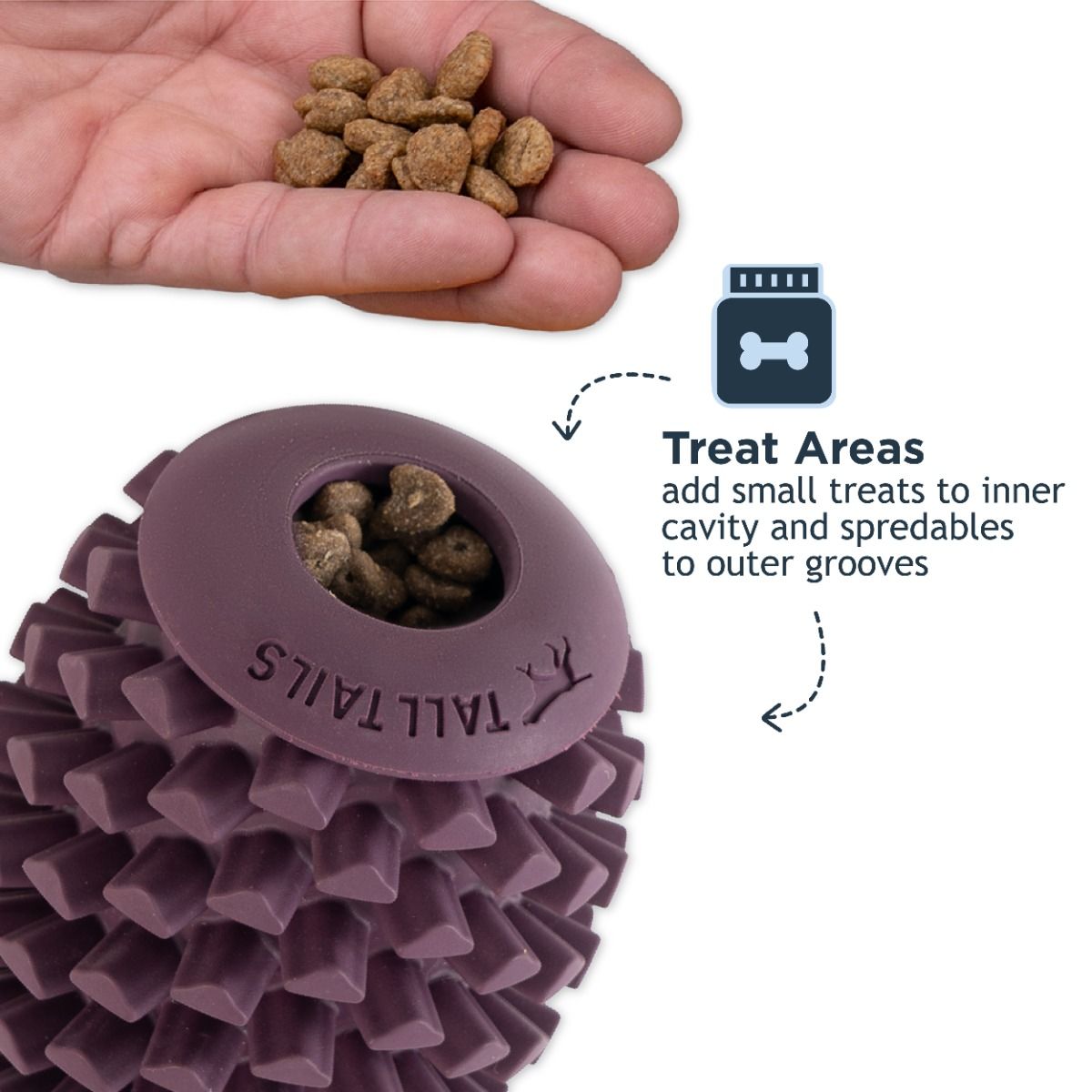 TALL TAILS NATURAL RUBBER PINECONE REWARD DOG TOY