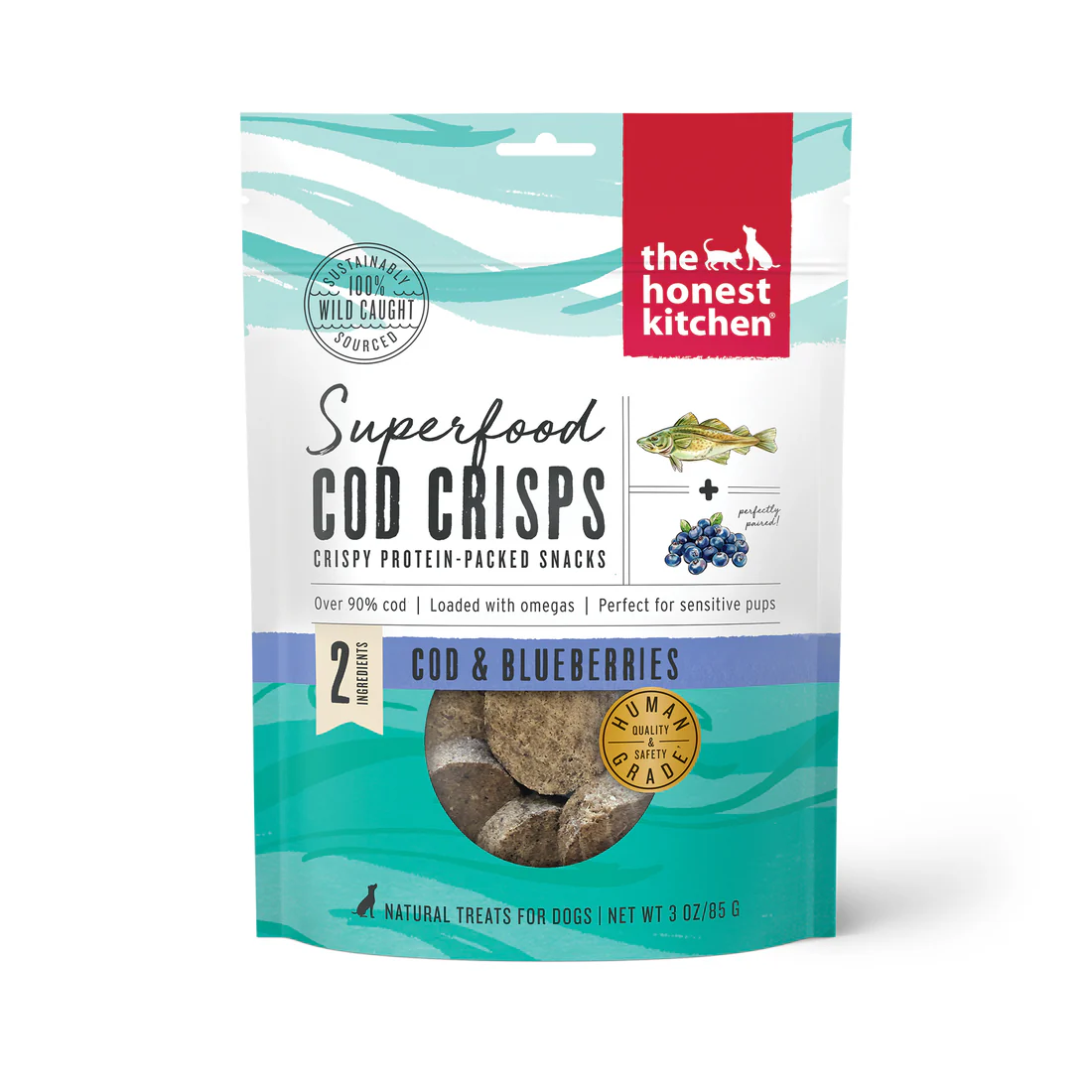 THE HONEST KITCHEN BLUEBERRY COD CRISPS