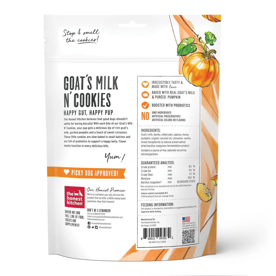 THE HONEST KITCHEN GOAT'S MILK N' COOKIES: PUMPKIN & CINNAMON