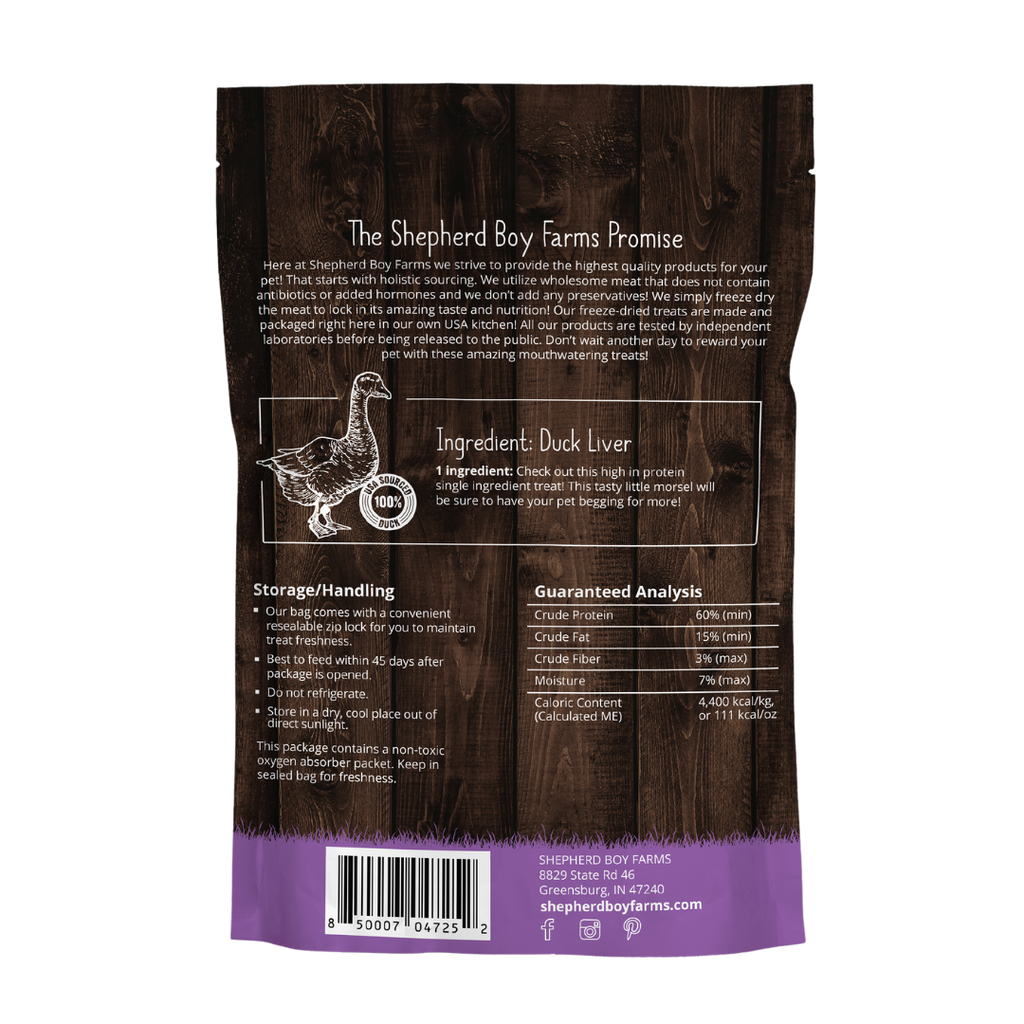 SHEPHERD BOY FARMS FREEZE DRIED DUCK LIVER