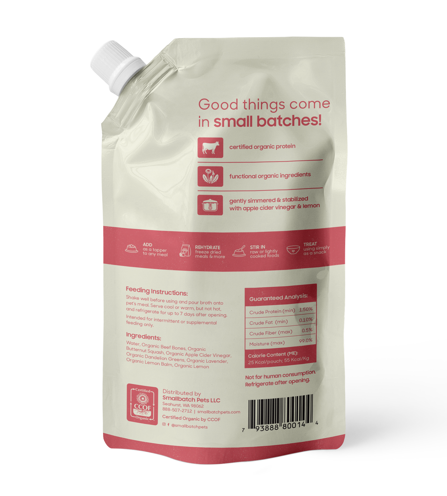 SMALL BATCH PETS ORGANIC BEEF BONEBROTH