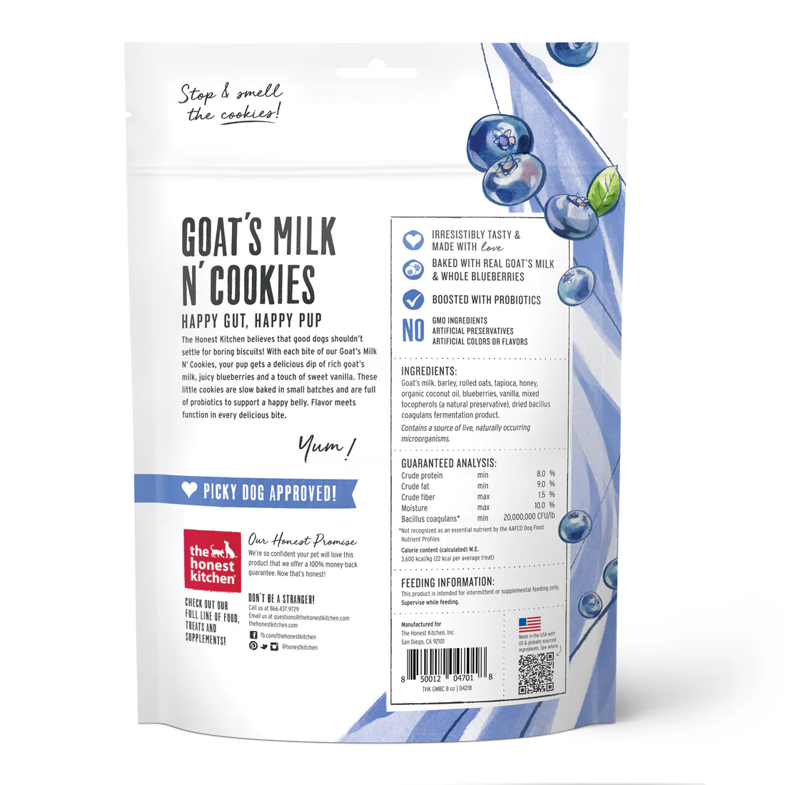 THE HONEST KITCHEN GOAT'S MILK N' COOKIES: BLUEBERRIES & VANILLA