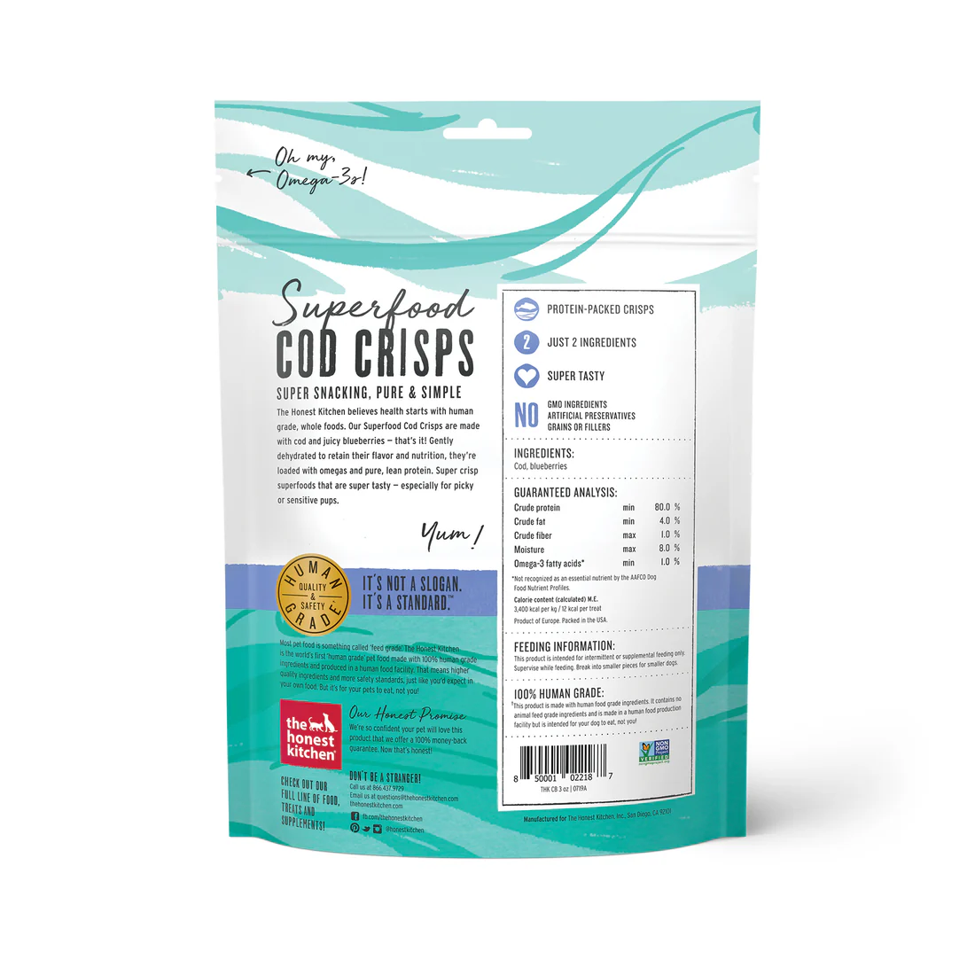 THE HONEST KITCHEN BLUEBERRY COD CRISPS