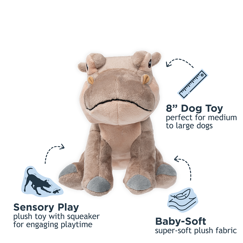 Hippo with Squeaker Dog Toy