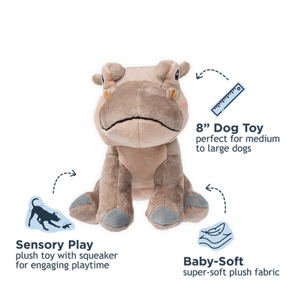 Hippo with Squeaker Dog Toy