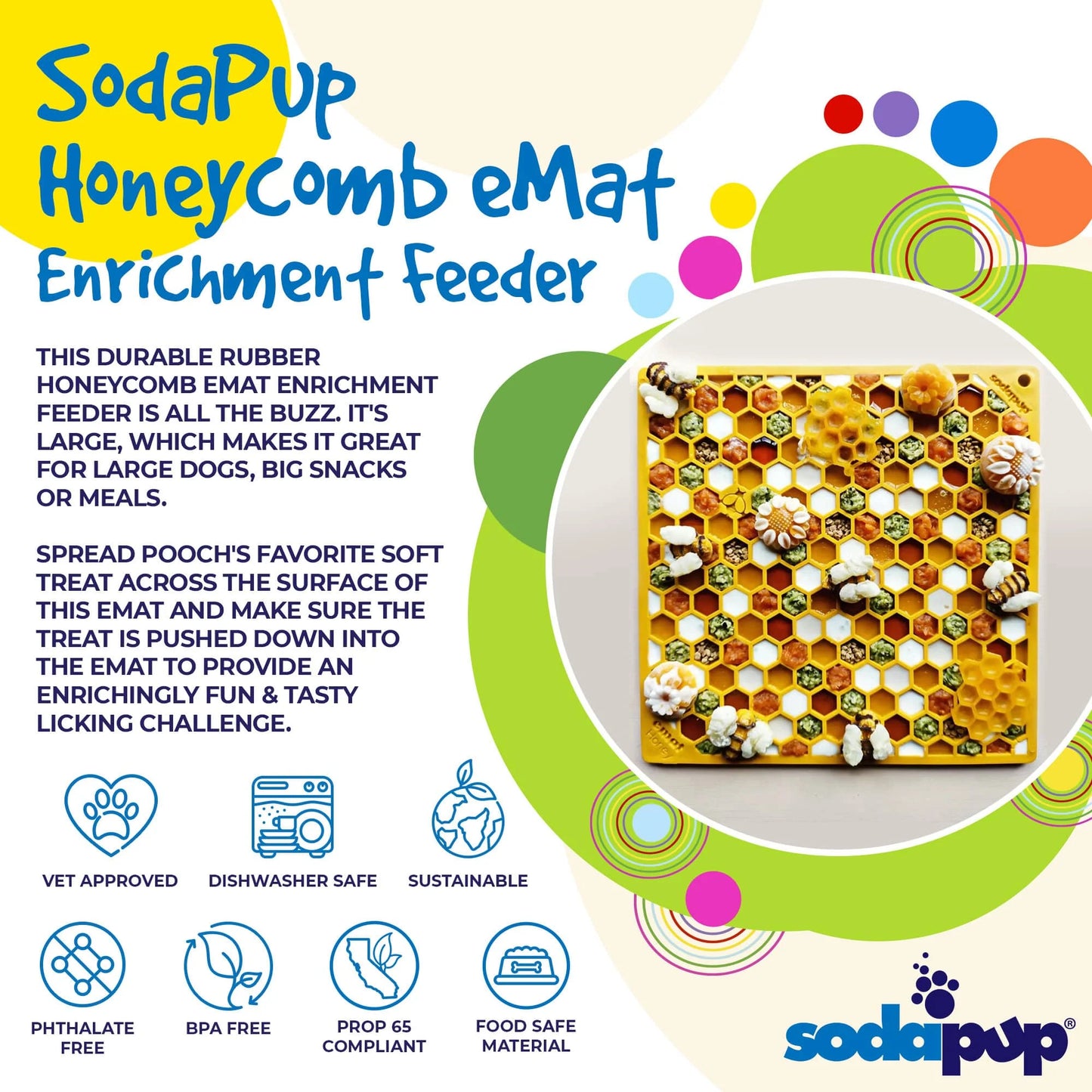 SODAPUP HONEYCOMB DESIGN EMAT ENRICHMENT LICK MAT