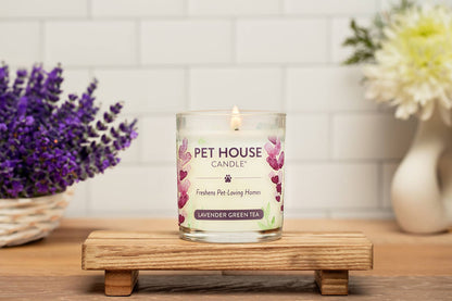 Lavender Green Tea 9 oz Candle for pet-loving homes