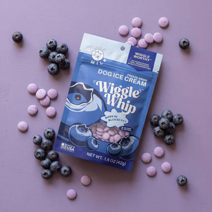 WIGGLE WHIP FREEZE DRIED DOG ICE CREAM - BARKIN’ BLUEBERRY