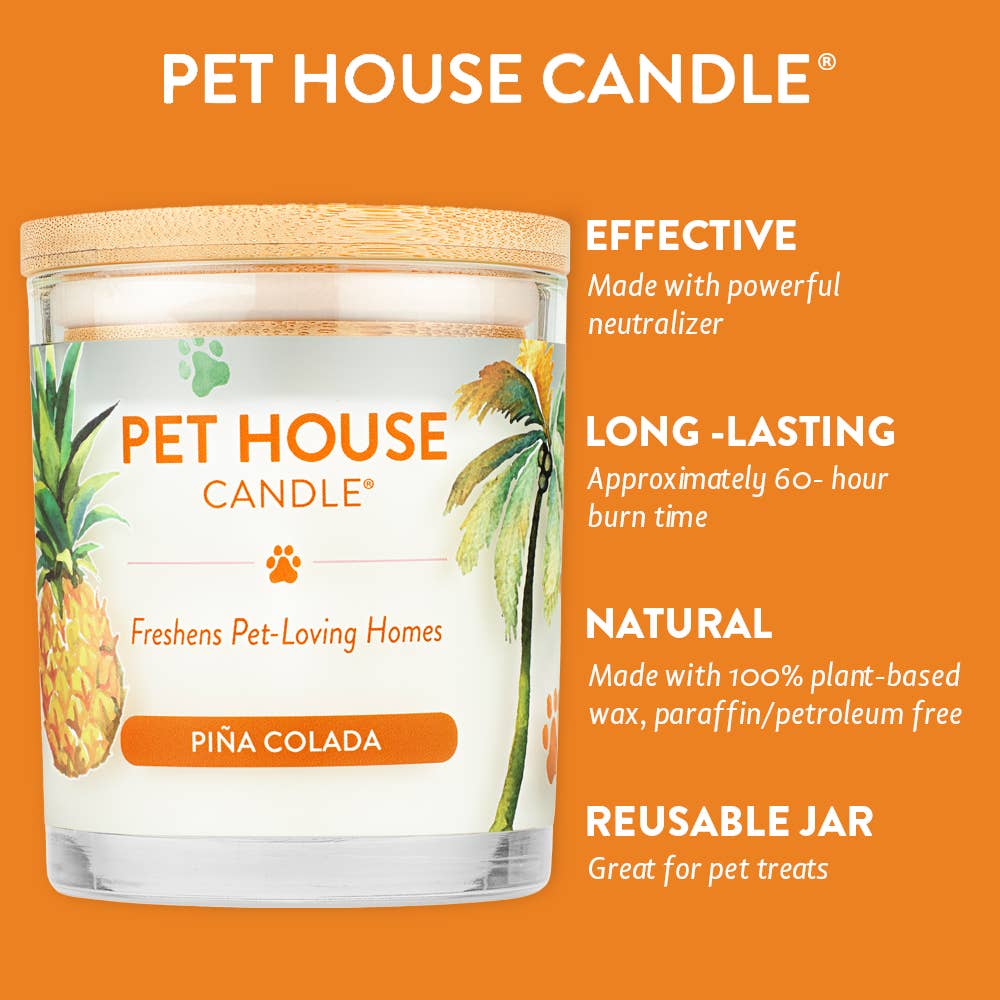 Pina Colada 9 oz Candle - For pet-loving homes