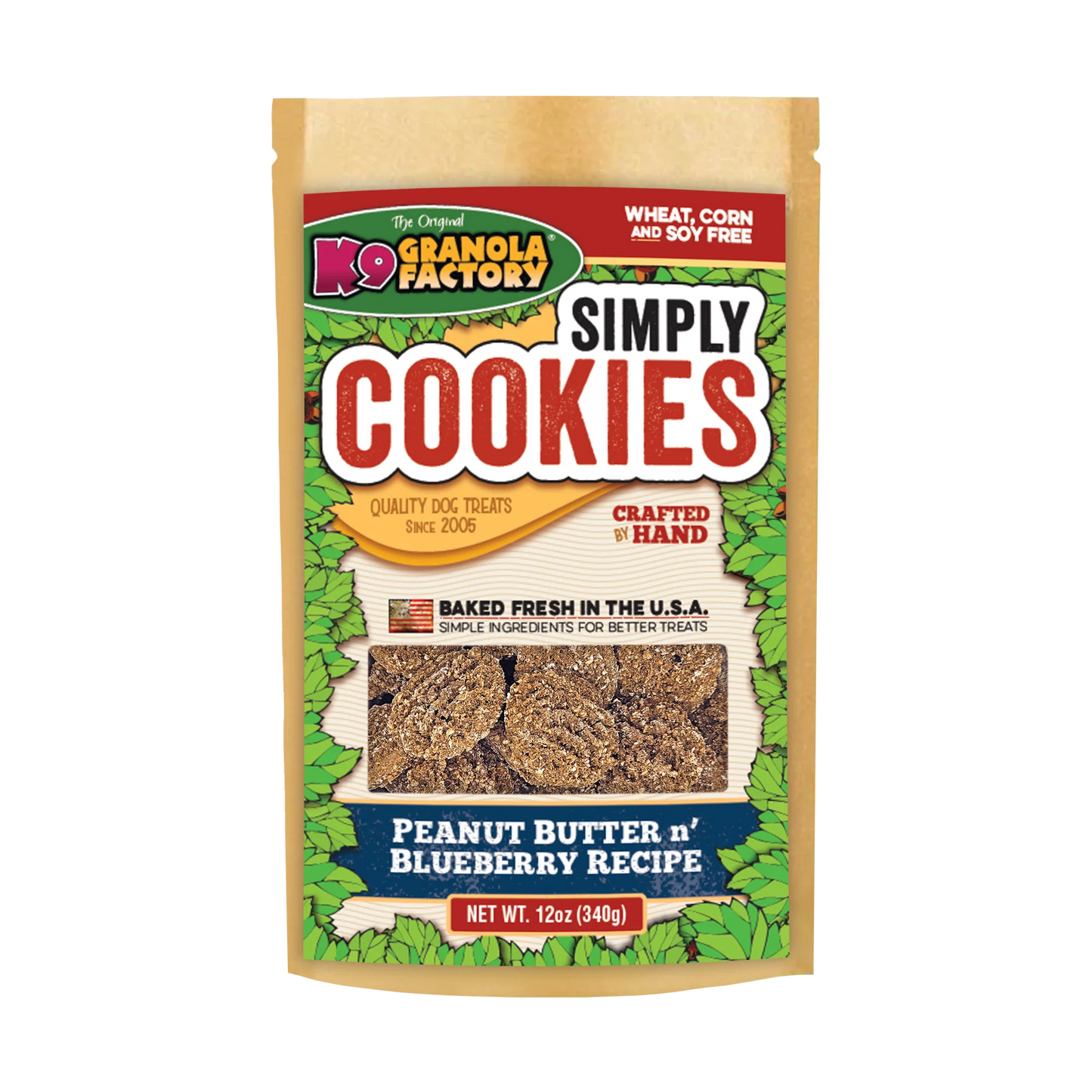 K9 GRANOLA SIMPLY COOKIES PEANUT BUTTER N’ BLUEBERRY