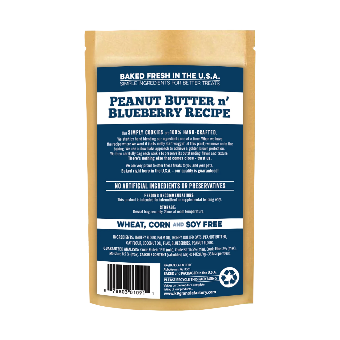 K9 GRANOLA SIMPLY COOKIES PEANUT BUTTER N’ BLUEBERRY