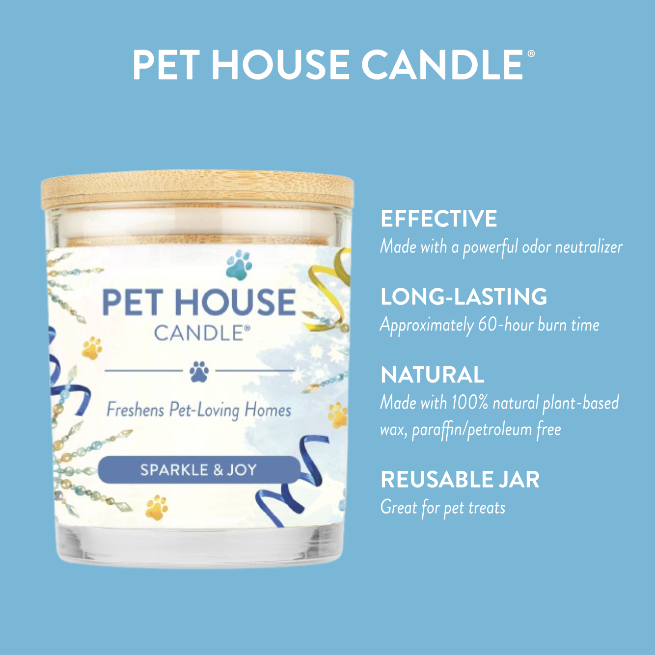 PET HOUSE CANDLE SPARKLE & JOY