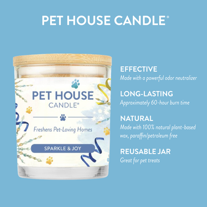 PET HOUSE CANDLE SPARKLE & JOY