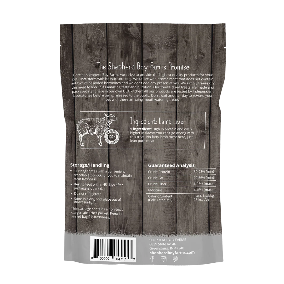 SHEPHERD BOY FARMS FREEZE DRIED LAMB LIVER