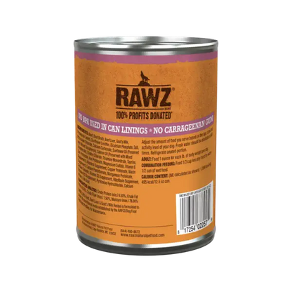 RAWZ BEEF, BEEF LIVER & GOAT’S MILK PATE DOG CAN
