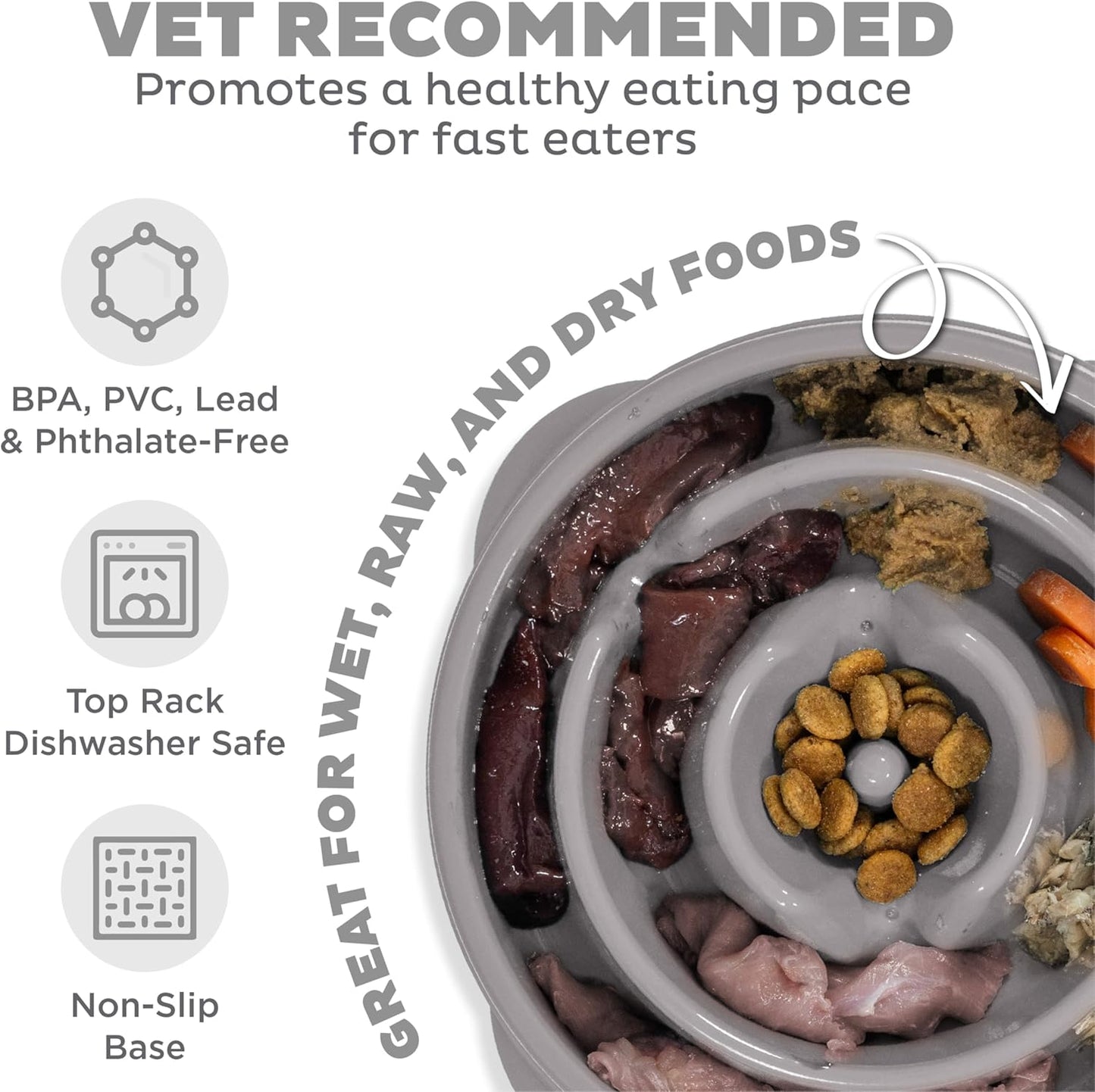 OUTWARD HOUND FUN FEEDER GREY DROP PATTERN