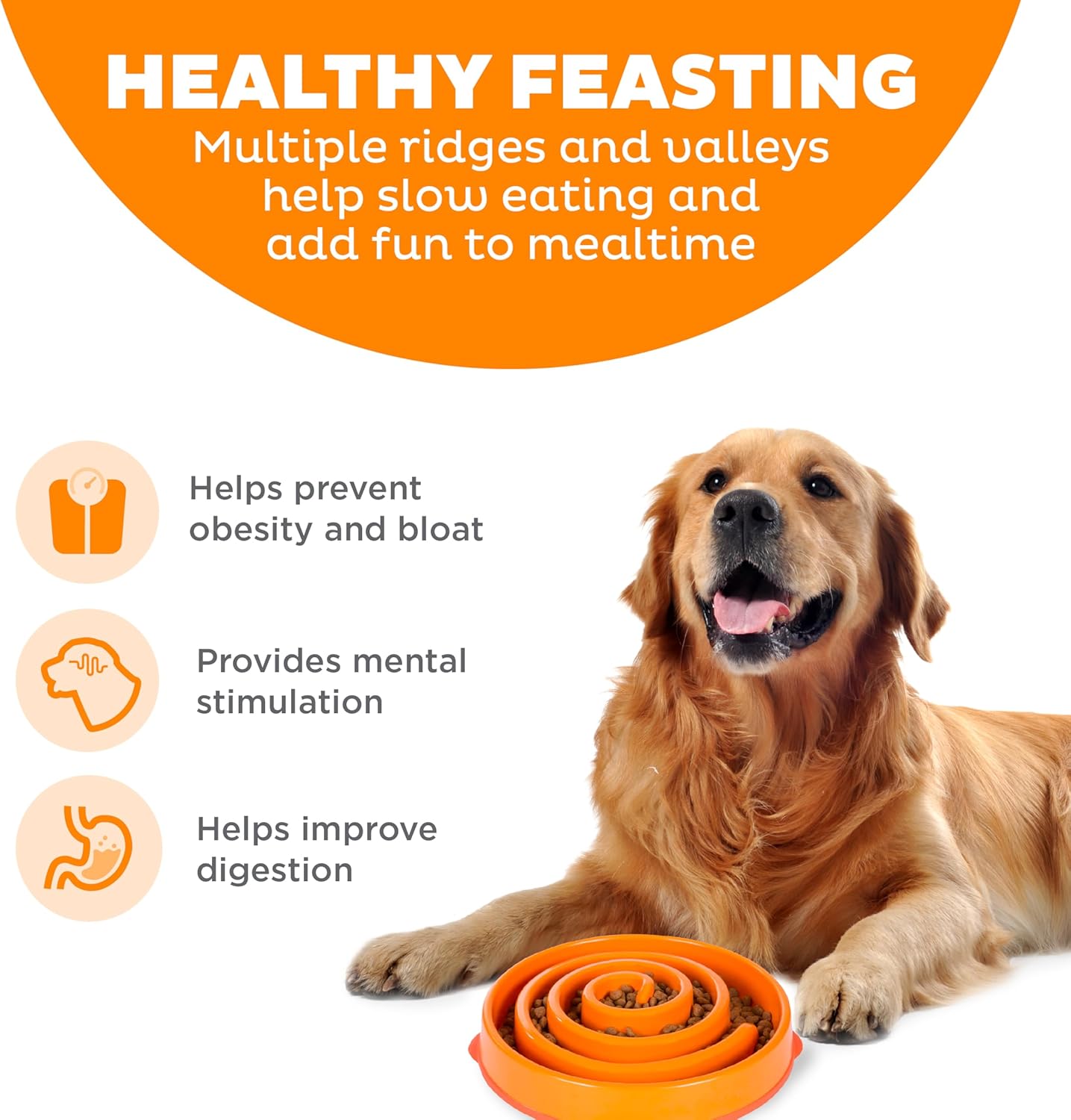 OUTWARD HOUND FUN FEEDER ORANGE SWIRL PATTERN