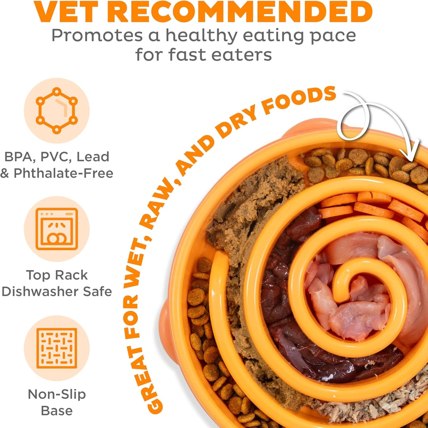 OUTWARD HOUND FUN FEEDER ORANGE SWIRL PATTERN