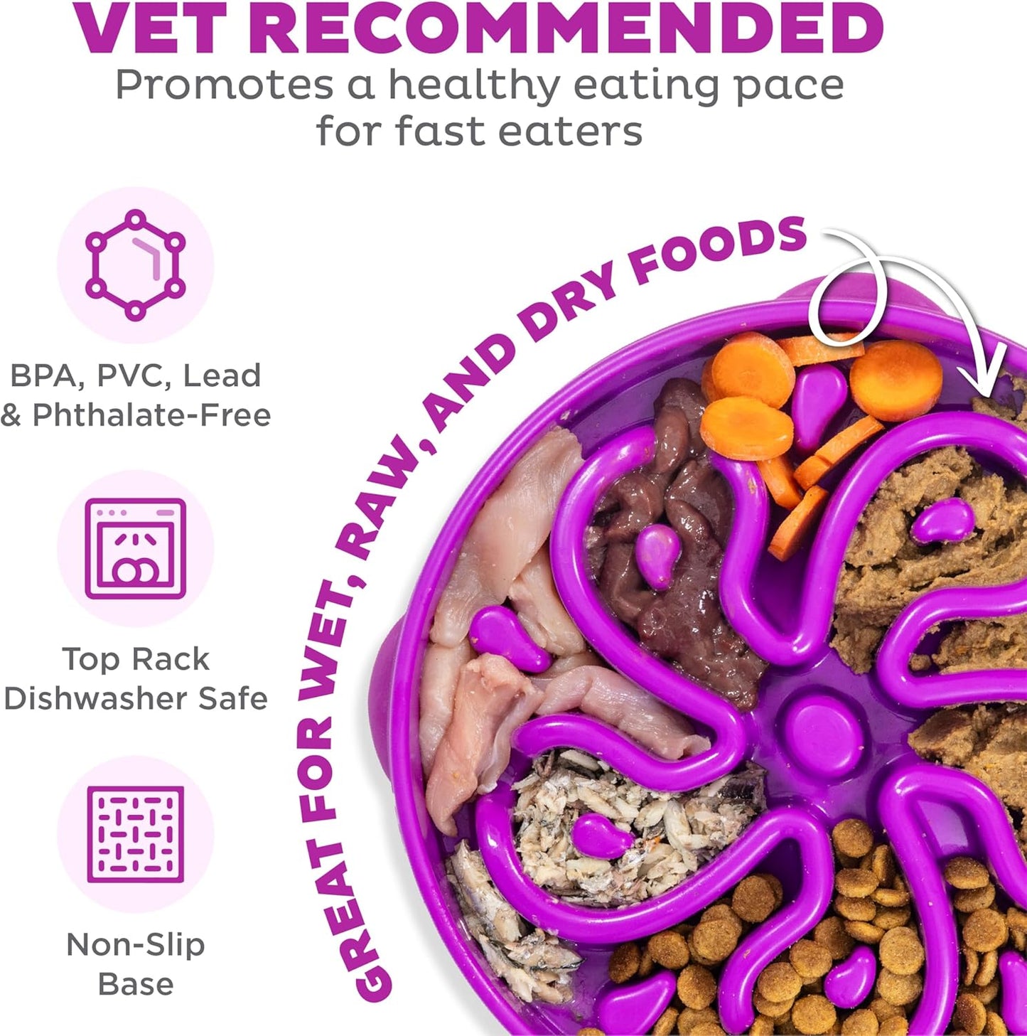 OUTWARD HOUND FUN FEEDER PURPLE FLOWER PATTERN