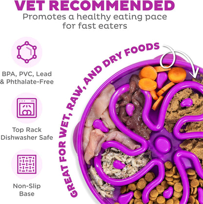 OUTWARD HOUND FUN FEEDER PURPLE FLOWER PATTERN