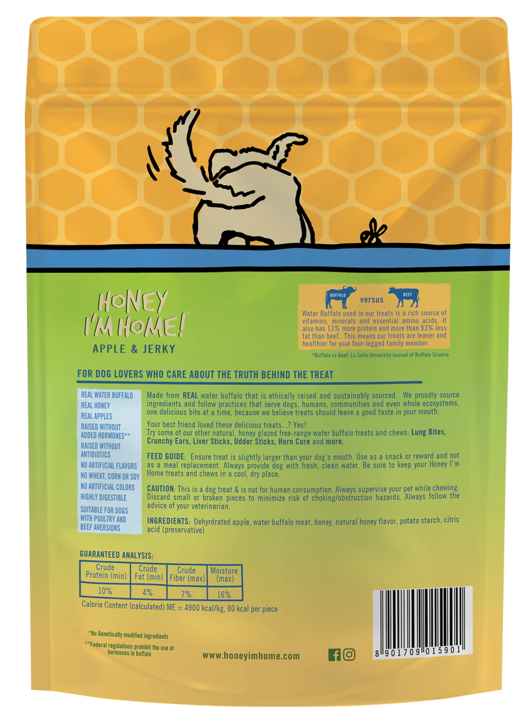 HONEY I’M HOME APPLE & WATER BUFFALO JERKY