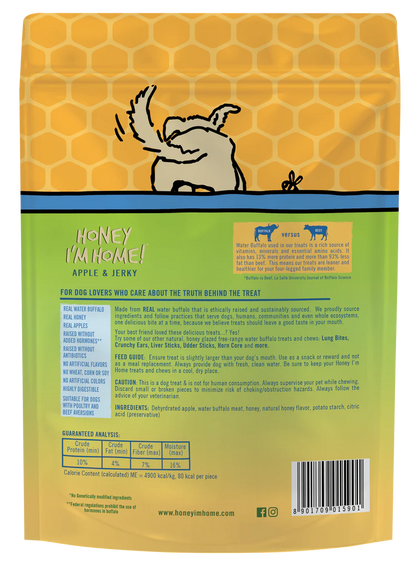 HONEY I’M HOME APPLE & WATER BUFFALO JERKY