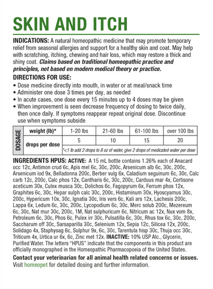 HOMEOPET SKIN AND ITCH MULTISPECIES