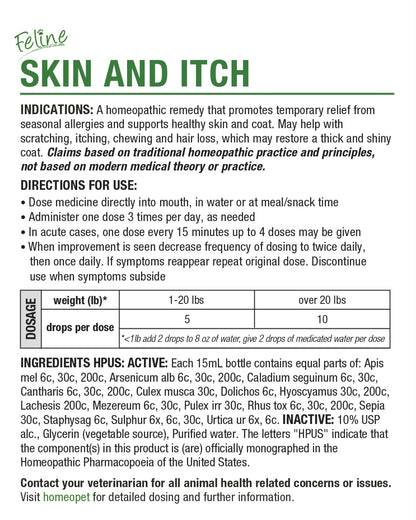 HOMEOPET FELINE SKIN AND ITCH