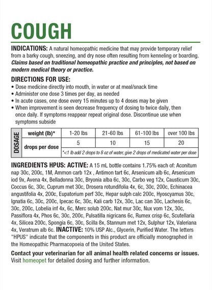 HOMEOPET COUGH MULTISPECIES