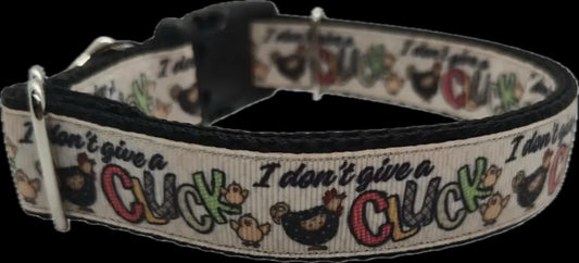 DON’T GIVE A CLUCK NYLON DOG COLLAR