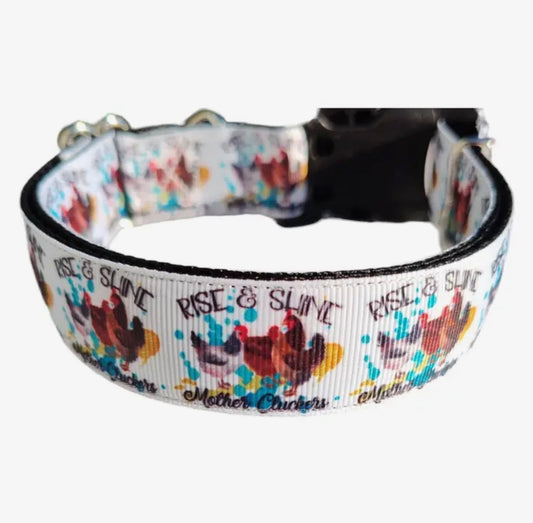 MOTHER CLUCKERS NYLON DOG COLLAR