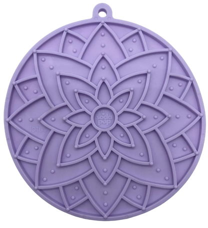 SODAPUP LOTUS DESIGN EMAT ENRICHMENT LICK MAT WITH SUCTION CUPS - PASTEL PURPLE