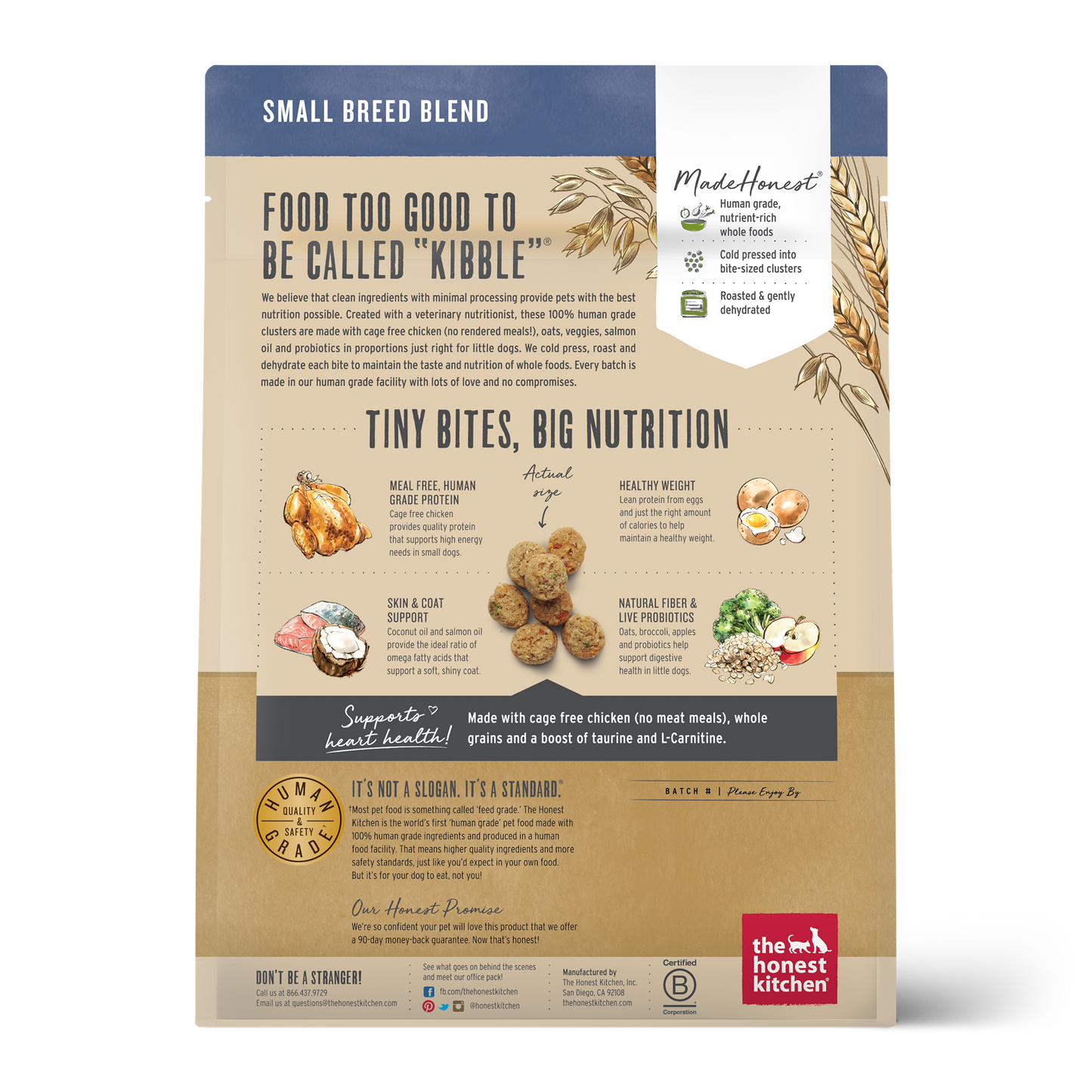 THE HONEST KITCHEN WHOLE GRAIN CHICKEN CLUSTERS-SMALL BREED (1.09 lbs)