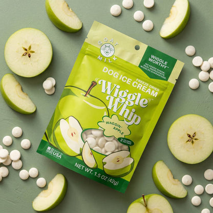 WIGGLE WHIP FREEZE DRIED DOG ICE CREAM - WAGGIN’ APPLE