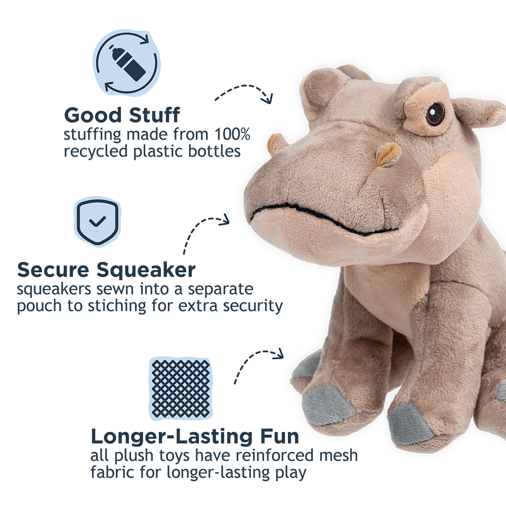 Hippo with Squeaker Dog Toy