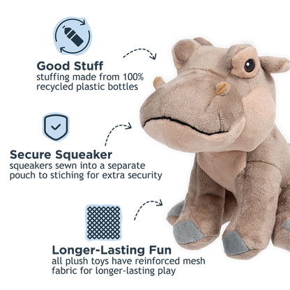 Hippo with Squeaker Dog Toy