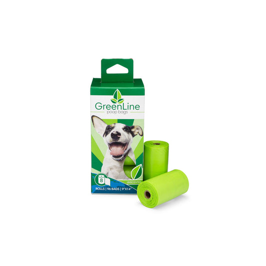 GREENLINE POOP BAGS - 8 ROLL PACK