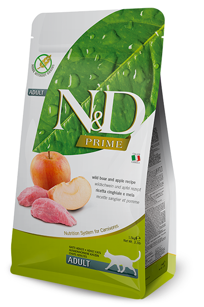 FARMINA N&D DRY CAT FOOD: WILD BOAR & APPLE (11 LBS)