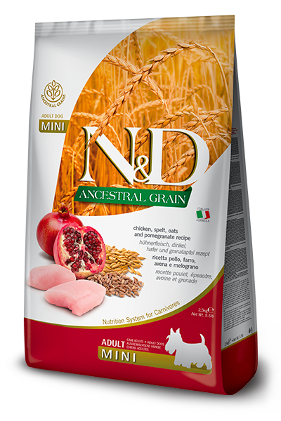 FARMINA N&D ANCESTRAL GRAIN DRY DOG FOOD: CHICKEN, SPELT, OATS & POMEGRANATE (5.5 LBS)