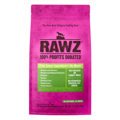 RAWZ CHICKEN, TURKEY & CHICKEN DRY CAT FOOD (1.75 LBS)